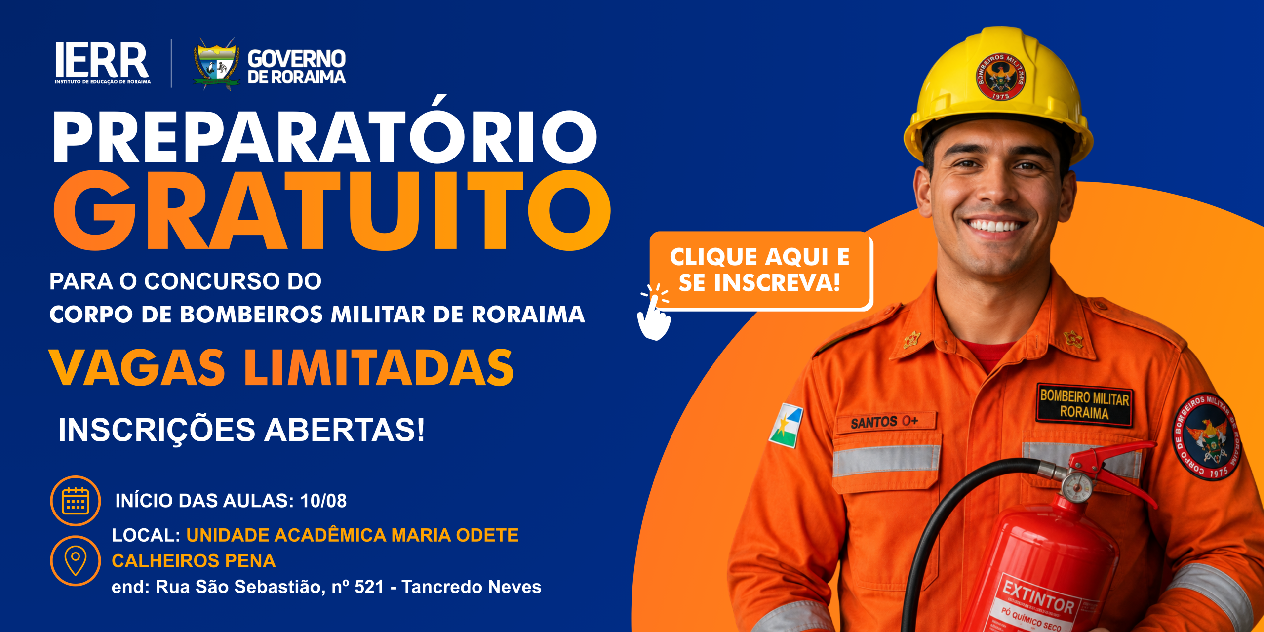 Faixa de Curso Preparatório - concurso dos bombeiros